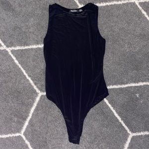 Black Racer Tank High-Leg Body Suit
